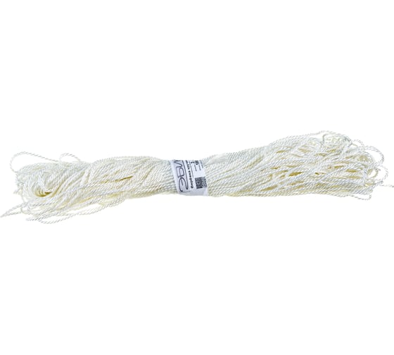 Изображение товара Крученая полиэфирная веревка Эбис, белая, моток, 3 мм х 100 м 70319