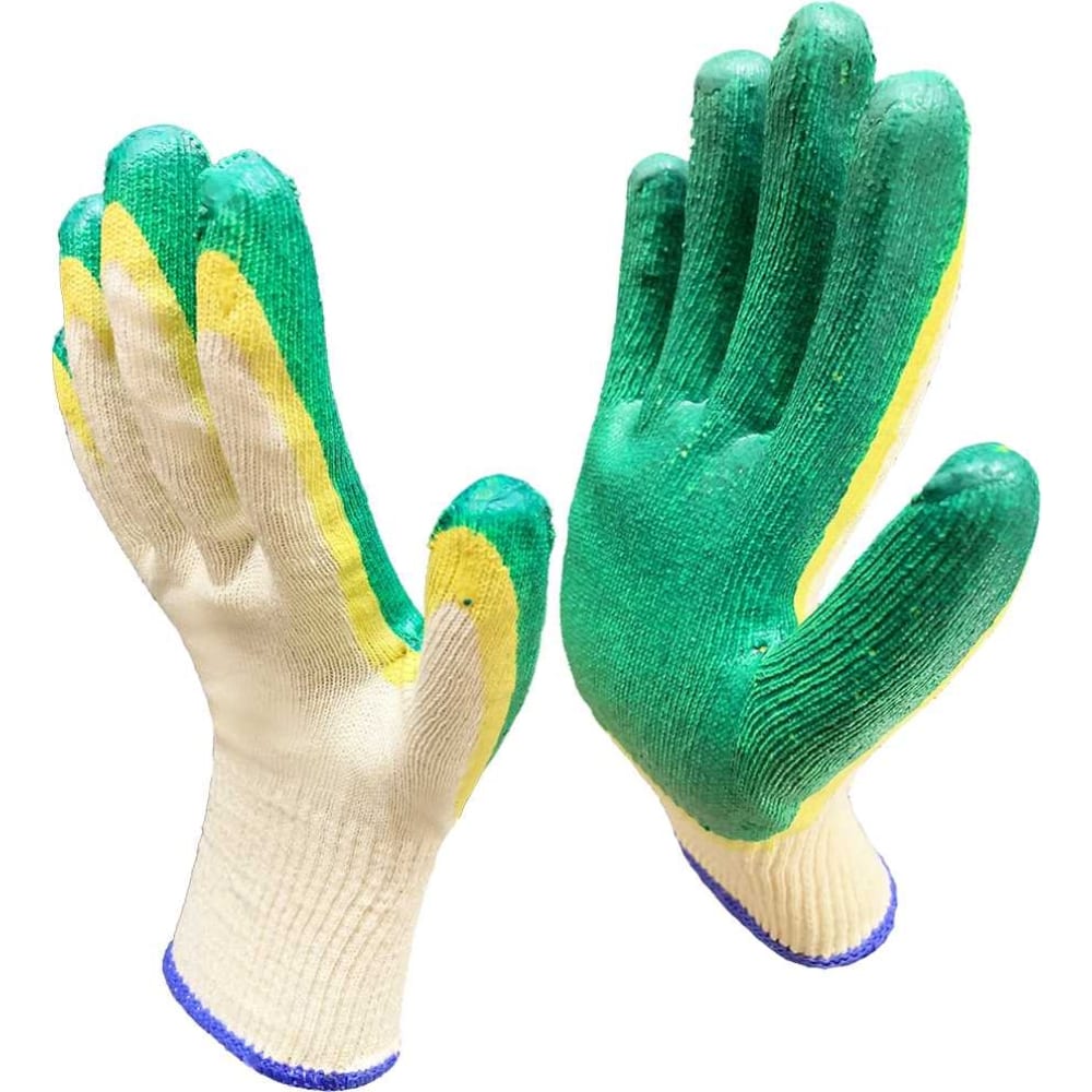 Рабочие перчатки Master-Pro®, размер 9, цвет белый/зеленый