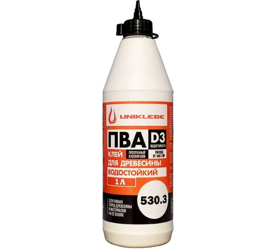 Изображение товара Клей ПВА UNIKLEBE 530.3 D3, профессиональный 1 л 5303001