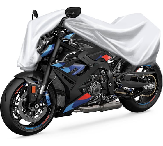 Изображение товара Чехол-тент на мотоцикл AUTOPROFI водонепроницаемый серый, peva + мягкая подкладка, 210x83x125 см MTB-600 (L)