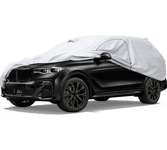 Изображение товара Чехол-тент на автомобиль AUTOPROFI кроссовер (джип), серый, peva + мягкая подкладка, водонепроницаемый, 571x203x160 см SUV-600 (GRAND)