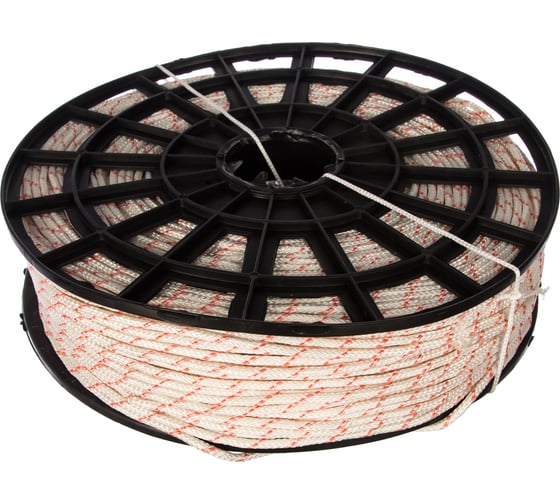 Изображение товара Полиамидная капроновая веревка, 16-прядная, катушка, 5мм х 200м Эбис 00061