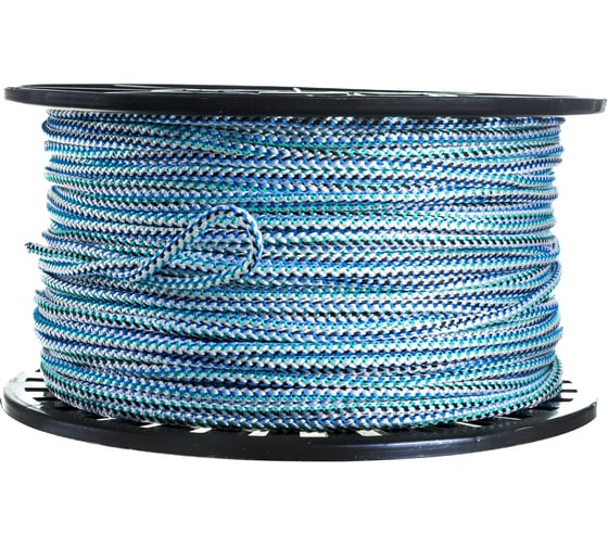 Изображение товара Вязаный полипропиленовый шнур, белый/цветной, катушка, 6мм х 250м Эбис 00097