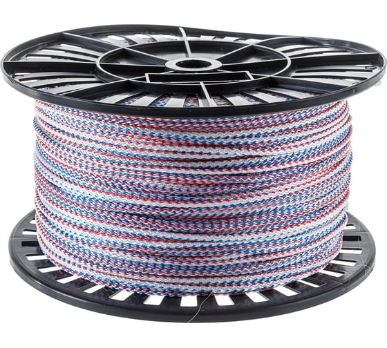 Изображение товара Вязаный полипропиленовый шнур, белый/цветной, катушка, 4мм х 500м Эбис 00099