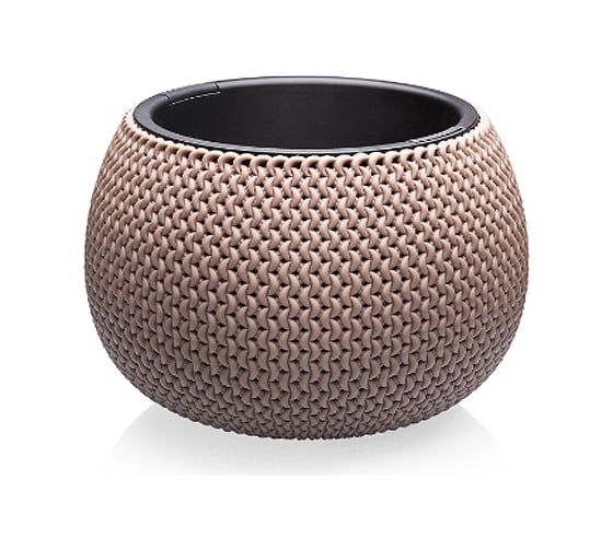 Изображение товара Кашпо Эльфпласт Lace пластик, 2,3 л, серо-коричневое, 240x240 мм, h 161 мм 069128