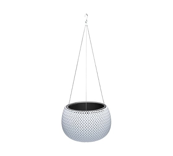 Изображение товара Кашпо Эльфпласт Lace пластик, 3,9 л, подвесное, белое, 290x290 мм, h 700 069133