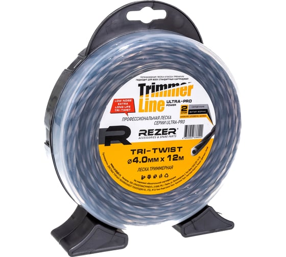 Изображение товара Леска триммерная TRI-TWIST (4.0 мм; 12 м; витая) Rezer 03.007.00132
