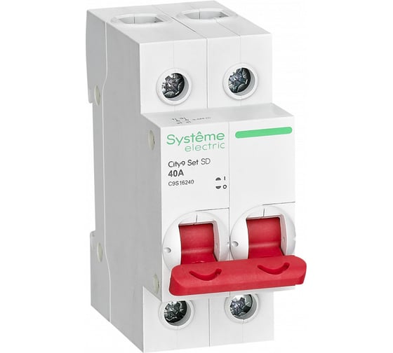 Изображение товара Выключатель нагрузки Systeme Electric City9 set вн 2p 40а 400в (ранее EZ9S16240) C9S16240
