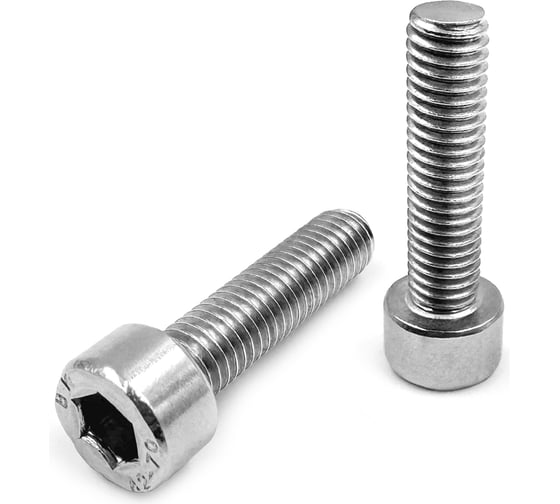 Изображение товара Нержавеющий винт с цилиндрической головкой KREPFIELD M10x30 мм, DIN 912, А2, внутренний шестигранник, полная резьба, 10 шт. 912A2ВИНТПР10Х30-10