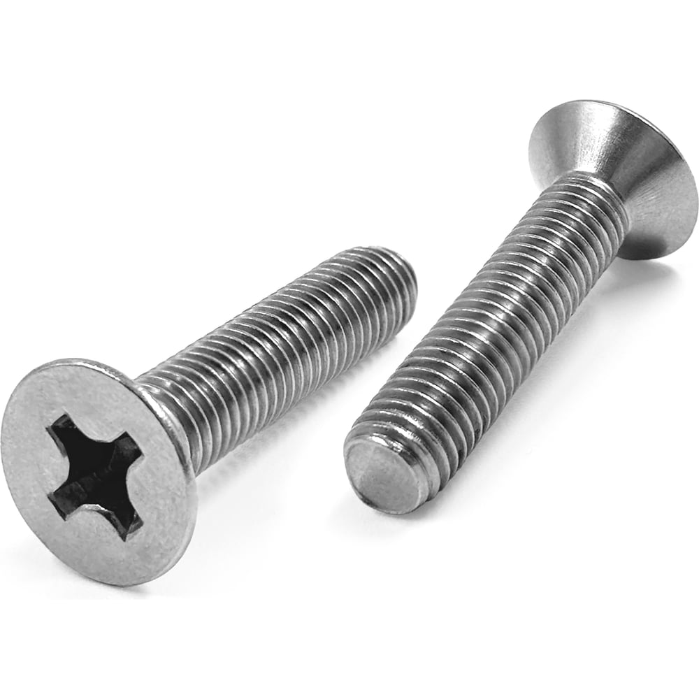 Изображение товара Нержавеющий винт с потайной головкой M6x100 мм DIN 965 А2, 20 шт