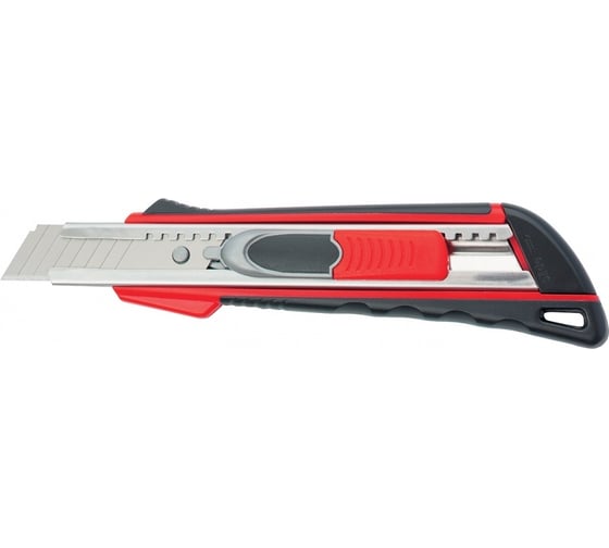 Изображение товара Нож MATRIX, 18 мм выдвиж. лезвие "QUIK BLADE" мет. направл., двойная фикс., эргоном. двухком.рук.// 78936