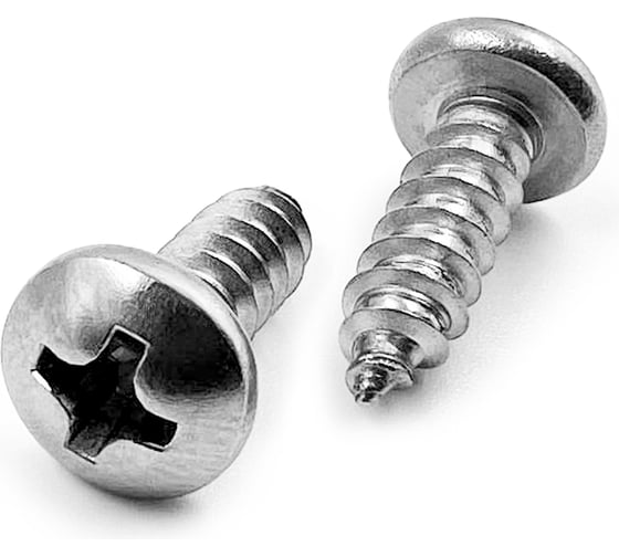 Изображение товара Нержавеющий саморез с полукруглой головкой KREPFIELD 3,5x16 мм, DIN 7981, А2, крестообразный шлиц PH, 100 шт. 7981А2САМОРЕЗ3.5X16-100