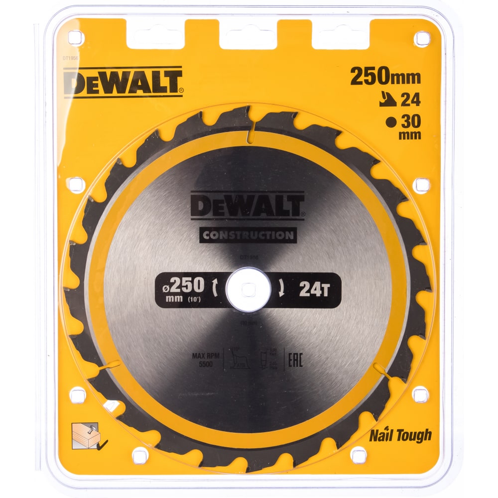 Пильный диск Dewalt диск пильный по дереву dewalt construction 160 20 1 5 2 4 18 atb 20° dt1931 qz