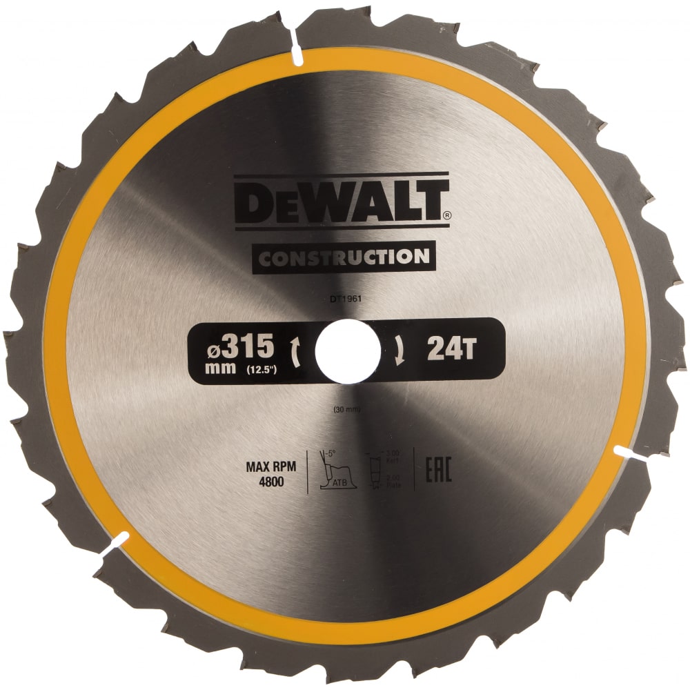 Пильный диск Dewalt DT1961 CONSTRUCT - фото 1