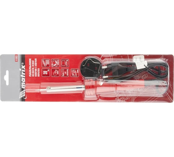 Изображение товара Паяльник пласт. ABS с пониж. теплопровод, медный наконечник с долговеч. покрытием, 220В, 30W MATRIX 913033