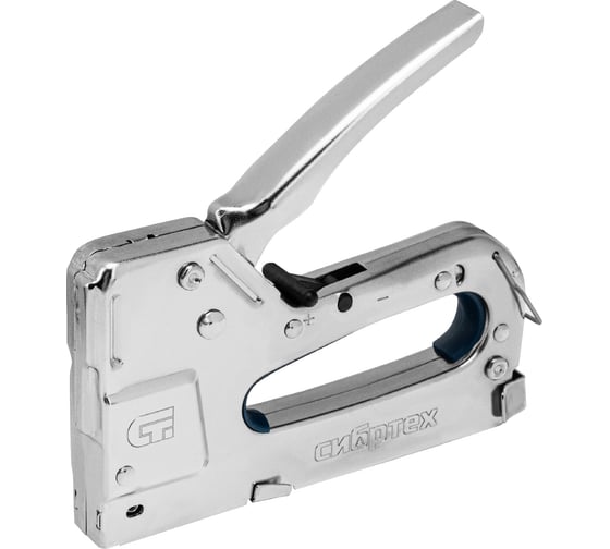 Изображение товара Мебельный степлер СИБРТЕХ металлический, регулируемый, тип скобы 53, 4-14 мм 40101