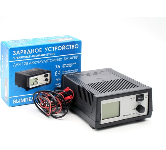 Изображение товара Зарядное устройство Вымпел Вымпел-27 автомат, 0-7А, 14.2/14.8/18В, ЖК индикатор 2045