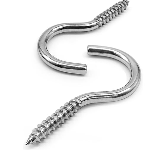 Изображение товара Нержавеющий шуруп с крюком KREPFIELD 4,8x65 мм, ART 8317, А4, 1 шт. 8317А4ШУРУПСКРЮКОМ4,8X65-1