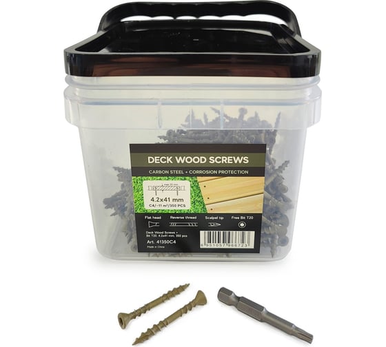 Изображение товара Саморезы для монтажа террас и фасадов Camo Deck Wood Screws 41x4,2 mm, C4, T20 350 шт., с антикоррозийным покрытием, арт. 41350C4