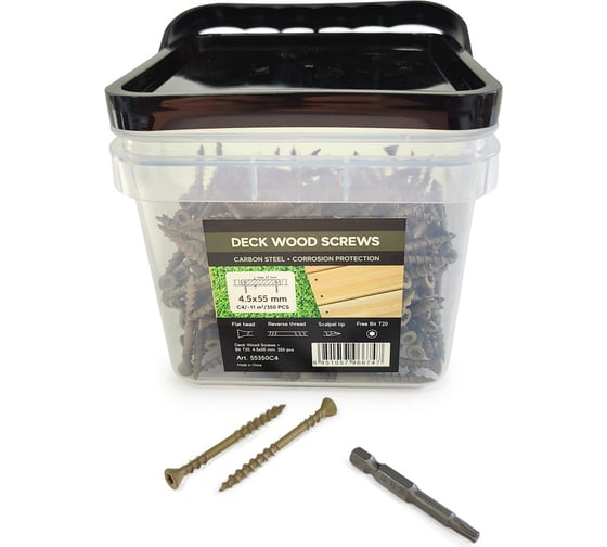 Изображение товара Саморезы для монтажа террас и фасадов Camo Deck Wood Screws 55x4,5 mm, C4, T20 350 шт., с антикоррозийным покрытием, арт. 55350C4