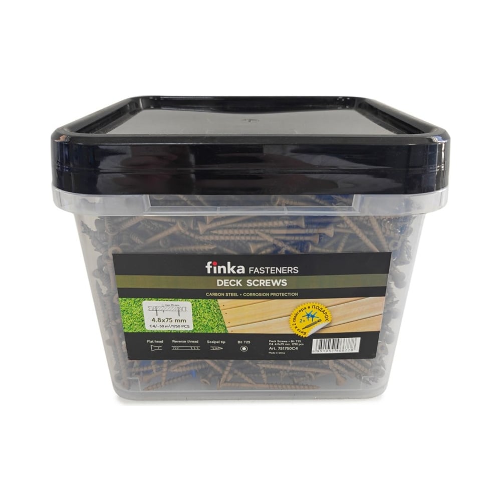 Изображение товара Саморезы для монтажа террас и фасадов Camo Deck Wood Screws 75x4,8 mm, C4, T25 1750 шт., с антикоррозийным покрытием, арт. 751750C4