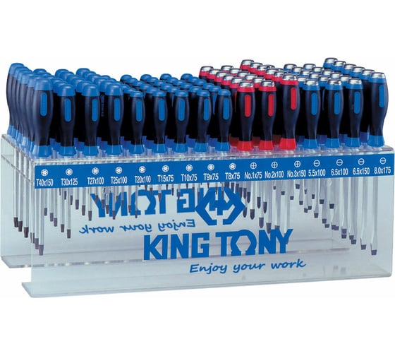 Изображение товара Стенд с силовыми отвертками и отвертками TORX KING TONY серии 1461, 1462, 1427 96 предметов 31516MR