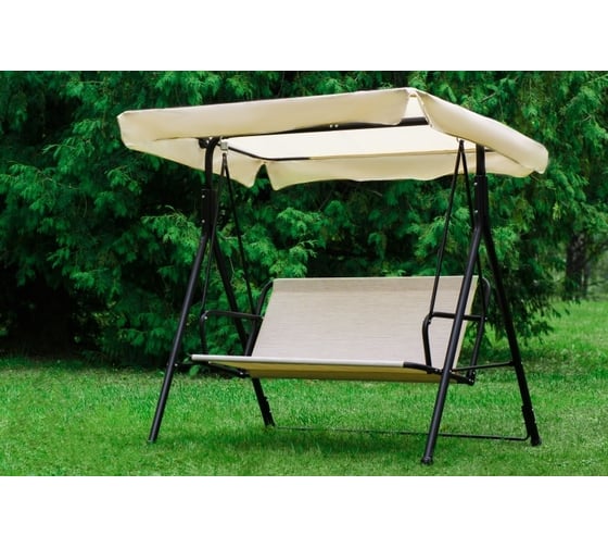 Изображение товара Садовые качели OLSA Келли 2-х местные, каркас черный, без рисунка с1269