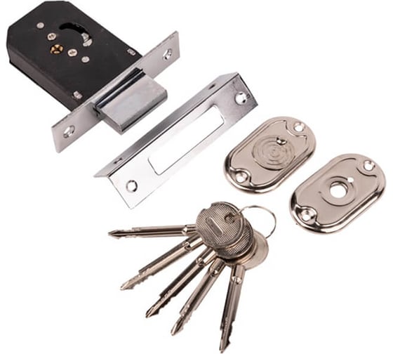 Изображение товара Врезной замок Marlok 955-f 5 ключей, cp (хром), черный корпус 018690