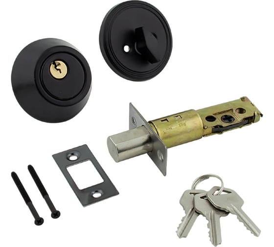 Изображение товара Врезной замок Marlok d1 ключ/вертушка, bl (черный) (blister) 034219