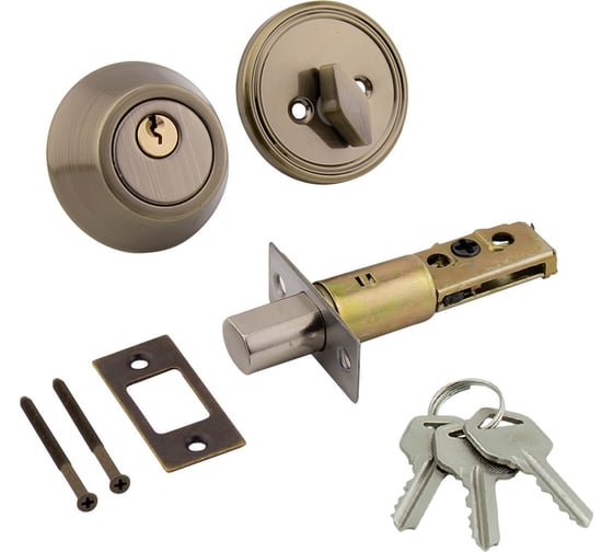 Изображение товара Врезной замок Marlok d1 ключ/вертушка, ab (бронза) (blister) 034217