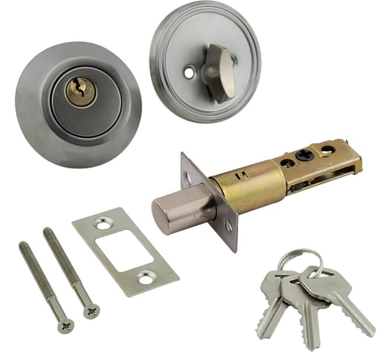 Изображение товара Врезной замок Marlok d1 ключ/вертушка, sn (никель) (blister) 011560