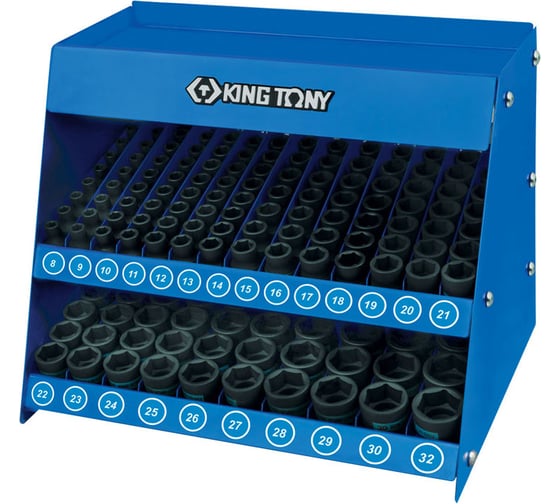 Изображение товара Стенд с ударными торцевыми головками 1/2 KING TONY 8-32 мм серия 4535М 158 предметов 4472MP