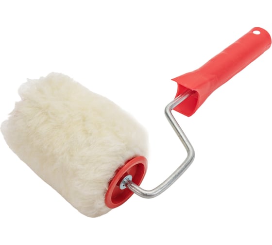 Изображение товара Валик в сборе 100мм, D 48мм, D ручки 6мм, крепление шплинтом СИБРТЕХ Натуральный мех 80161