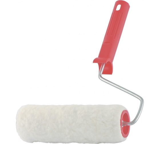 Изображение товара Валик в сборе 200мм, D 48мм, D ручки 6мм, крепление шплинтом СИБРТЕХ Натуральный мех 80163