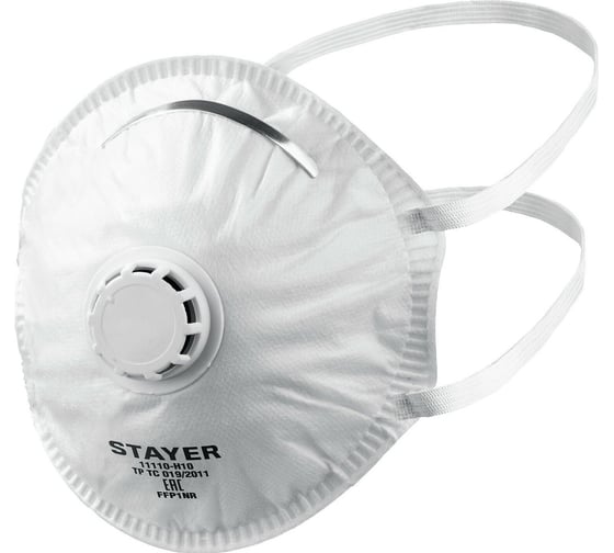 Изображение товара Коническая фильтрующая полумаска STAYER KV-80 FFP1 с клапаном 11110_z01