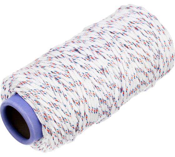 Изображение товара Плетеный 16-прядный фал с полипропиленовым сердечником 6мм, бухта 100м, 320 кгс СИБРТЕХ 93965