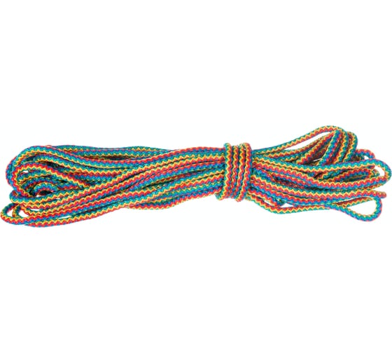 Изображение товара Вязаный полипропиленовый шнур с сердечником 8мм, 20м, 140-150кгс СИБРТЕХ Радуга Россия 93955