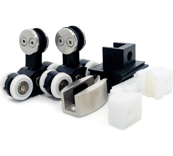 Изображение товара Комплект фурнитуры для раздвижной системы SERVICE PLUS sus304, хром матовый AJ-200-PC