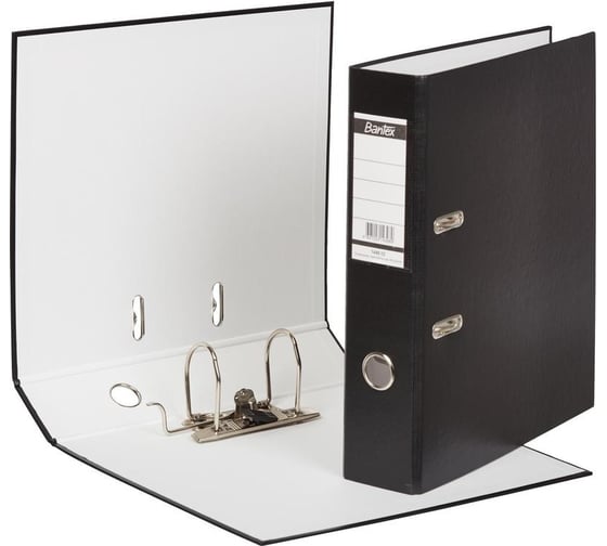 Изображение товара Папка-регистратор Bantex economy 1446-10 без металлического угла, 70 мм, черный, пбп 1, карман на корешке 46341