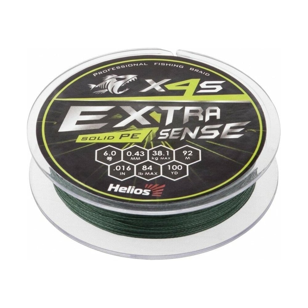 Шнур Helios hs-es-x4s-6/84lb extrasense x4s pe green 218902
