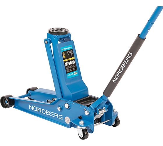 Изображение товара Низкопрофильный подкатной домкрат с резиновой насадкой 4 т NORDBERG быстрый подъем N32035