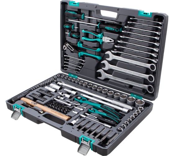 Изображение товара Набор инструмента 1/4", 1/2", CrV, S2, усиленный кейс, 119шт STELS 14112