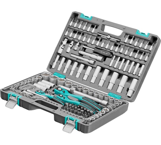 Изображение товара Набор инструмента STELS 1/4", 3/8", 1/2", CrV, S2, усиленный кейс, 151 предмет 14114