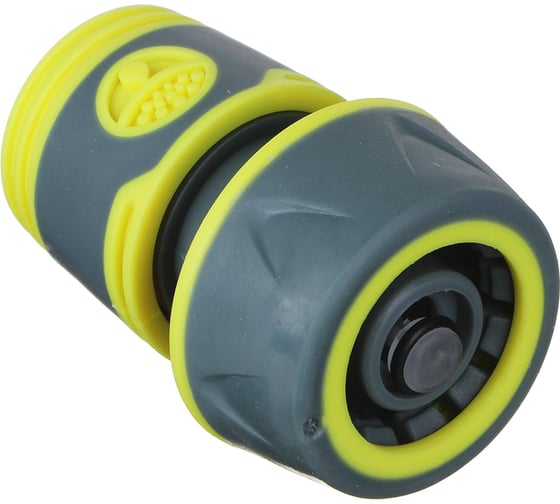 Изображение товара Коннектор быстросъемный PROF+ для шланга 3/4", с аквастопом, обрезиненное покрытие ABS Inbloom 169-027