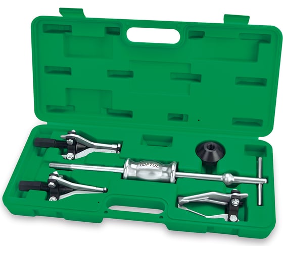 Изображение товара Трёхзахватный съемник TOPTUL с обратным молотком для внешних и внутренних подшипников 5 предметов JGAI0502