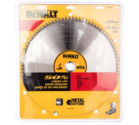 Изображение товара Пильный диск по стали (355х25.4 мм; 90 TCG) DEWALT DT1927