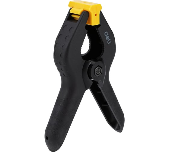 Изображение товара Пружинный зажим (клещеобразная струбцина) DELI dl110004 100 мм, рабочий ход 30 мм, максимальное усилие 120 Н 114777