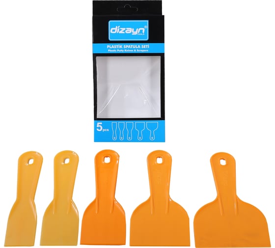 Изображение товара Набор пластиковых шпателей DIZAYNTOOLS 4-5-6-8-10 см, 5 шт. 508
