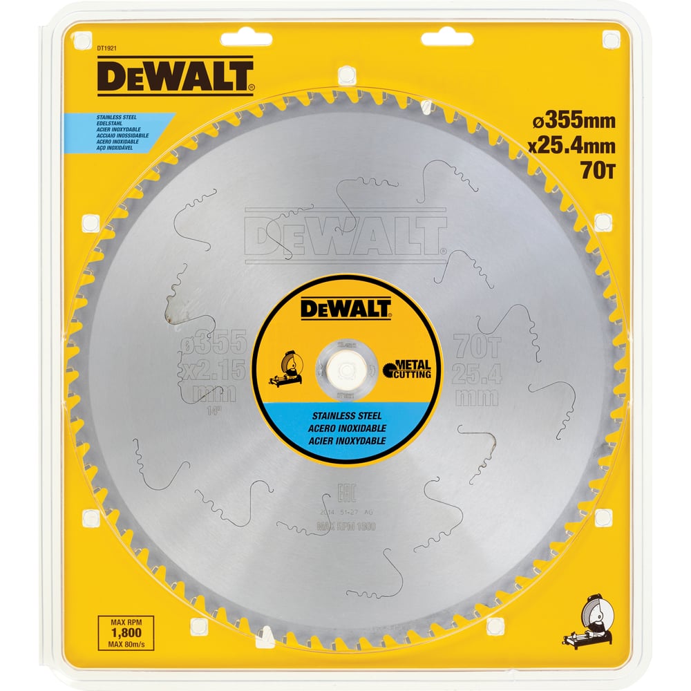 фото Пильный диск по inox (355х25.4 мм; 70 mtcg) dewalt dt1921