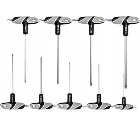 Изображение товара Набор ключей YATO TORX с Т-образной рукояткой, 9 предметов YT-05615